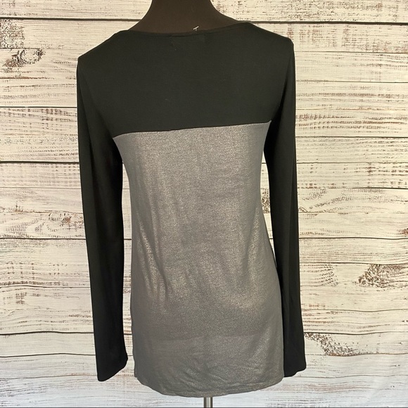 NORDSTROM TROUVE Metallic Colorblock Knit Tunic - Picture 4 of 6